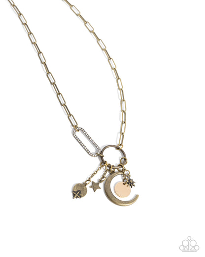 Brass Moon Necklace & Bracelet Complete Look