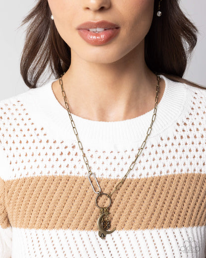 Brass Moon Necklace & Bracelet Complete Look