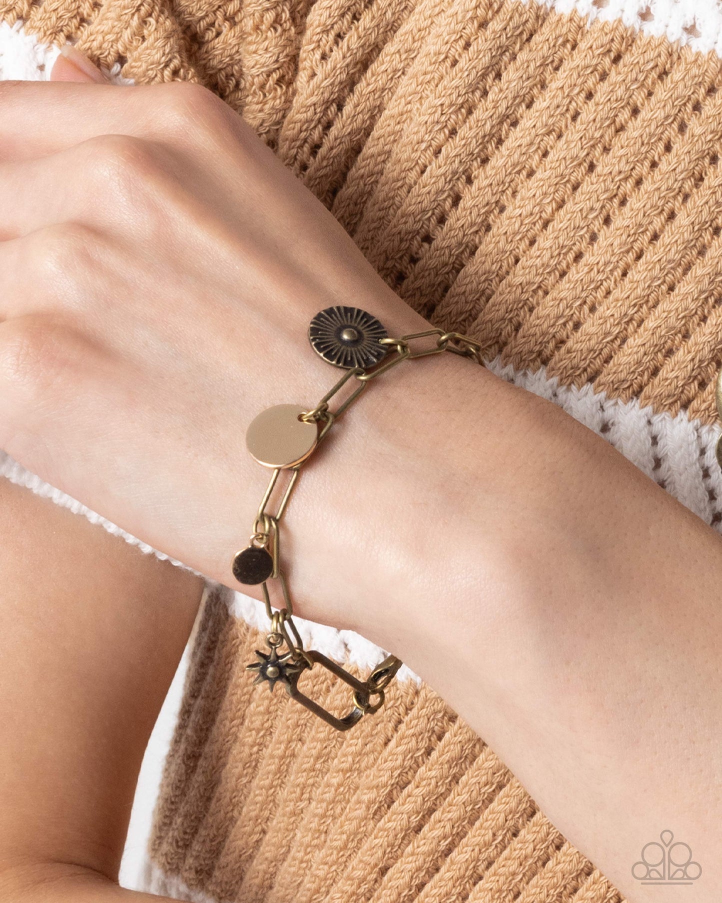 Brass Moon Necklace & Bracelet Complete Look