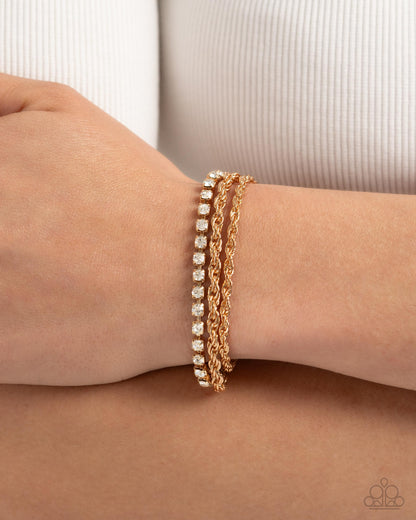 Complete Look - Layered Gold Heart Necklace & Layered Bracelet - Paparazzi Accessories