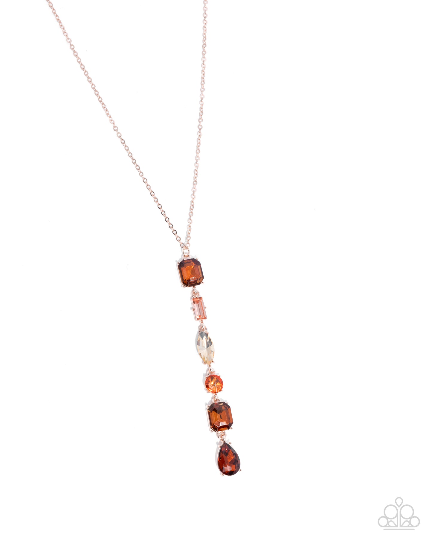 Amber Rhinestone Earrings & Necklace Complete Look