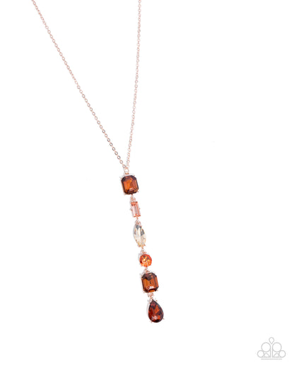 Amber Rhinestone Earrings & Necklace Complete Look