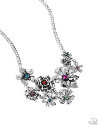 Complete Look - Floral Fate Necklace & Floral Fluke Bracelet - Multi - $10 Flower Set