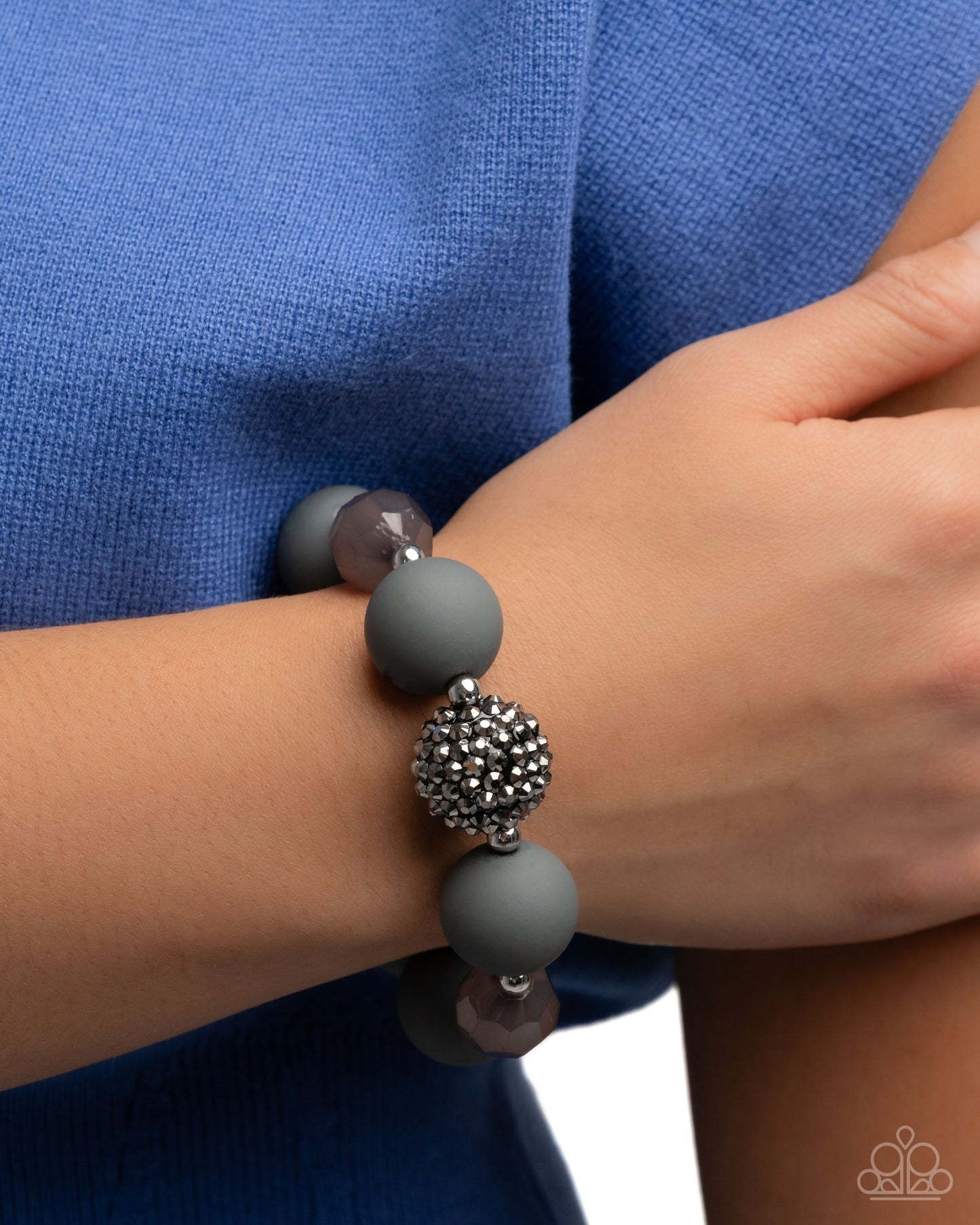 Hematite Hallmark - Complete Look "Hematite Haute - Silver Necklace" and "Hematite Honor - Silver Bracelet" - Paparazzi Accessories