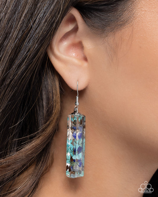 Natural Nightlife - Multi Blue Stone Fishhook Earrings - Paparazzi Accessories