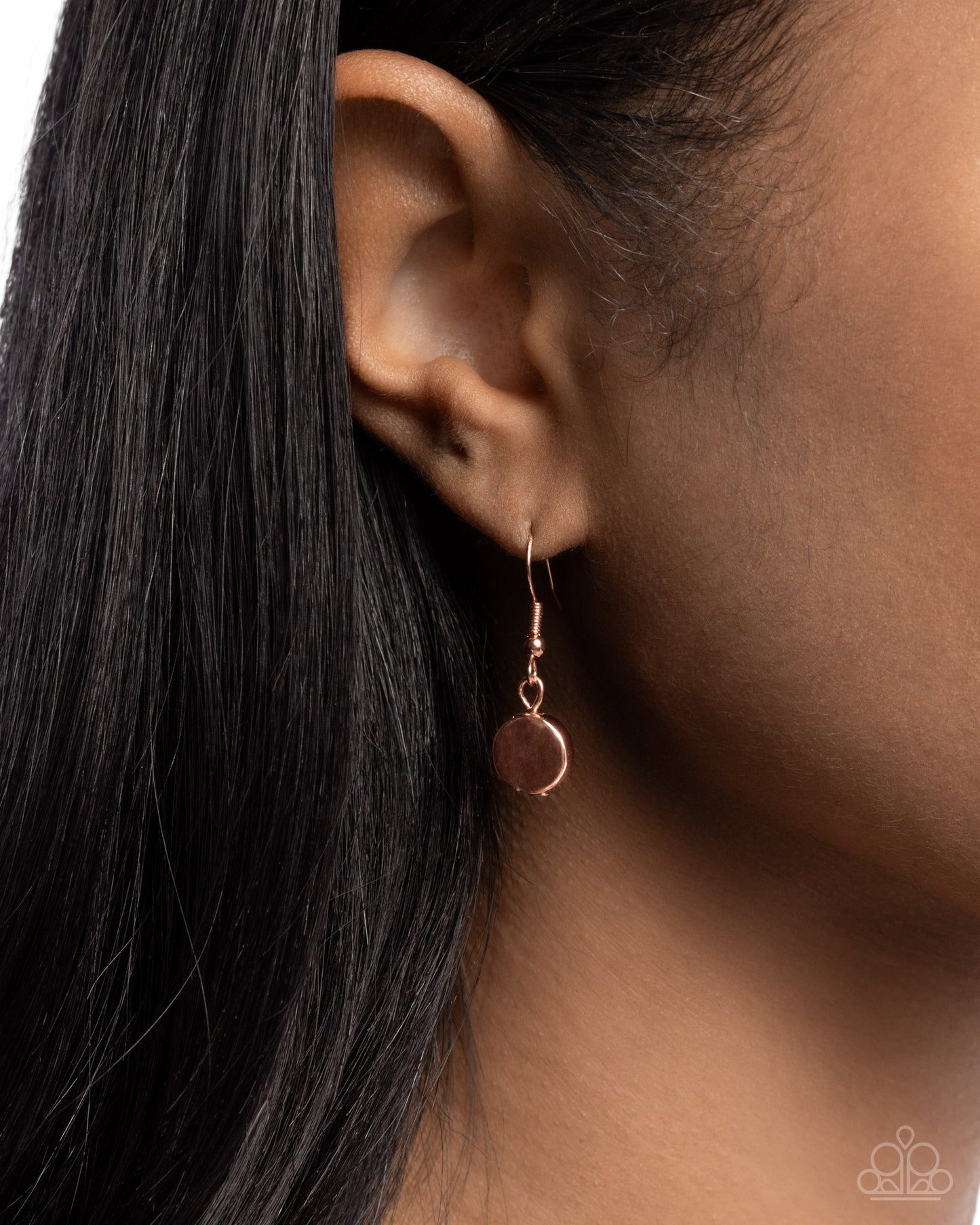 Spotlight Moment - Copper Discs Y-Shaped Necklace - Paparazzi Accessories