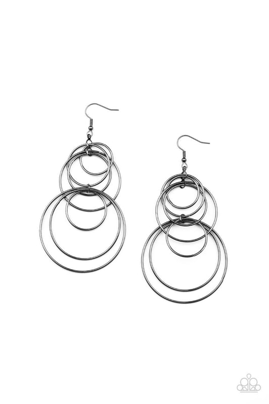 I Feel Dizzy - Black Fishhook Earrings