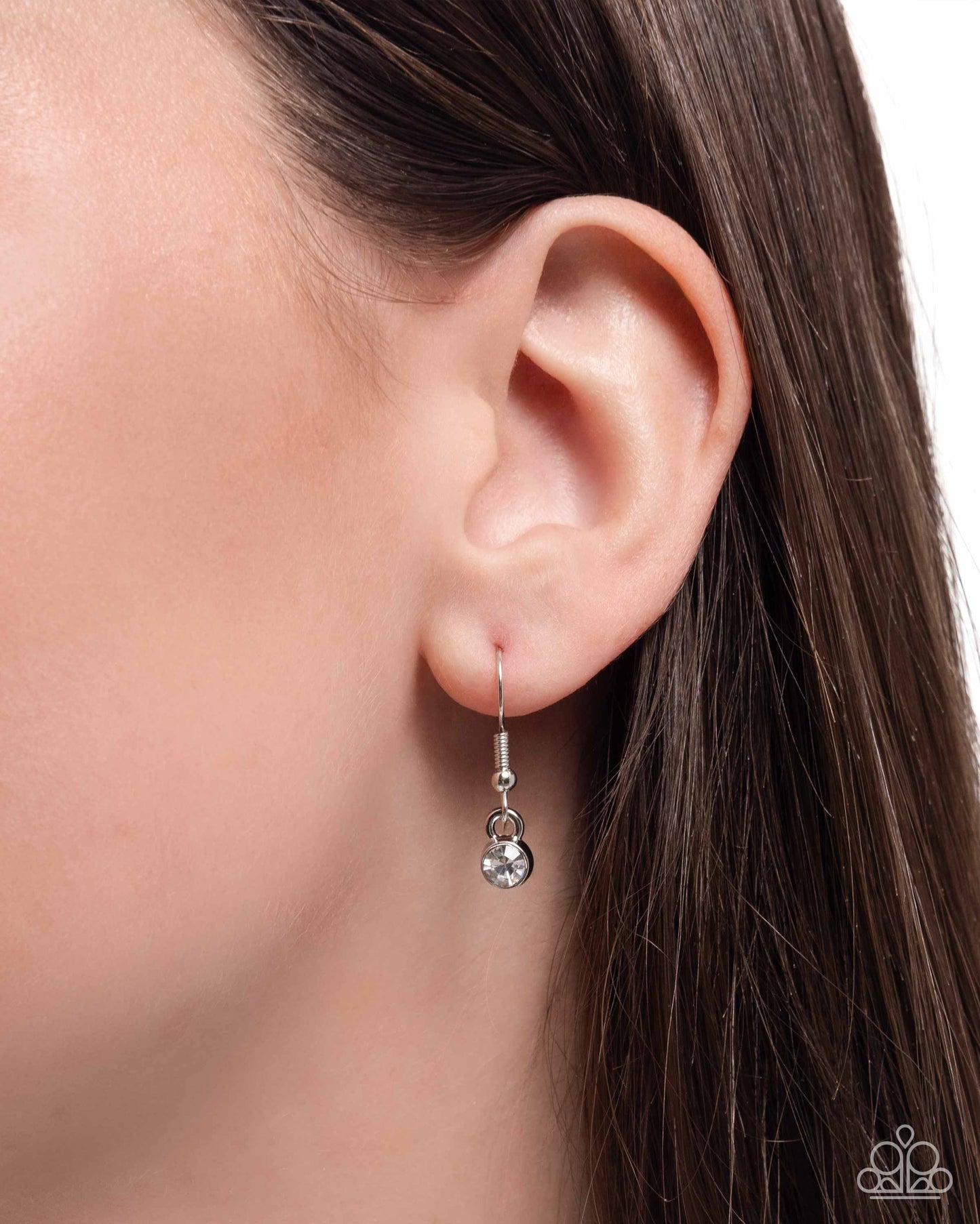 Modular Maven - White Rhinestone Silver Chain Necklace - Paparazzi Accessories