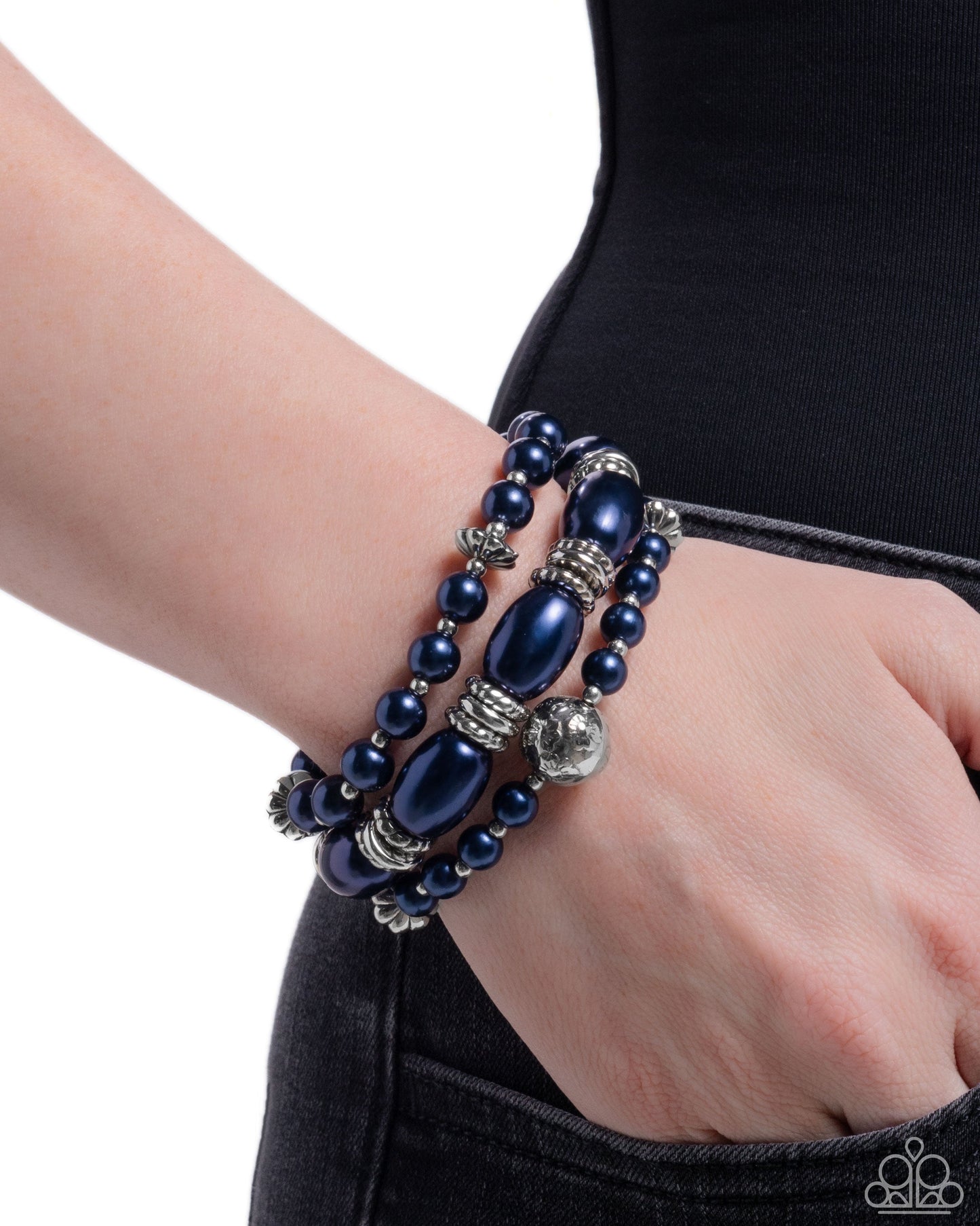 Smooth Stacks - Blue Pearls & Beads Stretchy Bracelets - Paparazzi Accessories