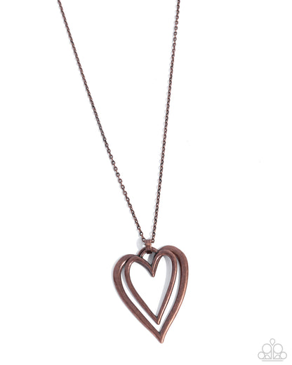 Lets HEART At the Very Beginning - Copper Pendant Necklace - Paparazzi Accessories