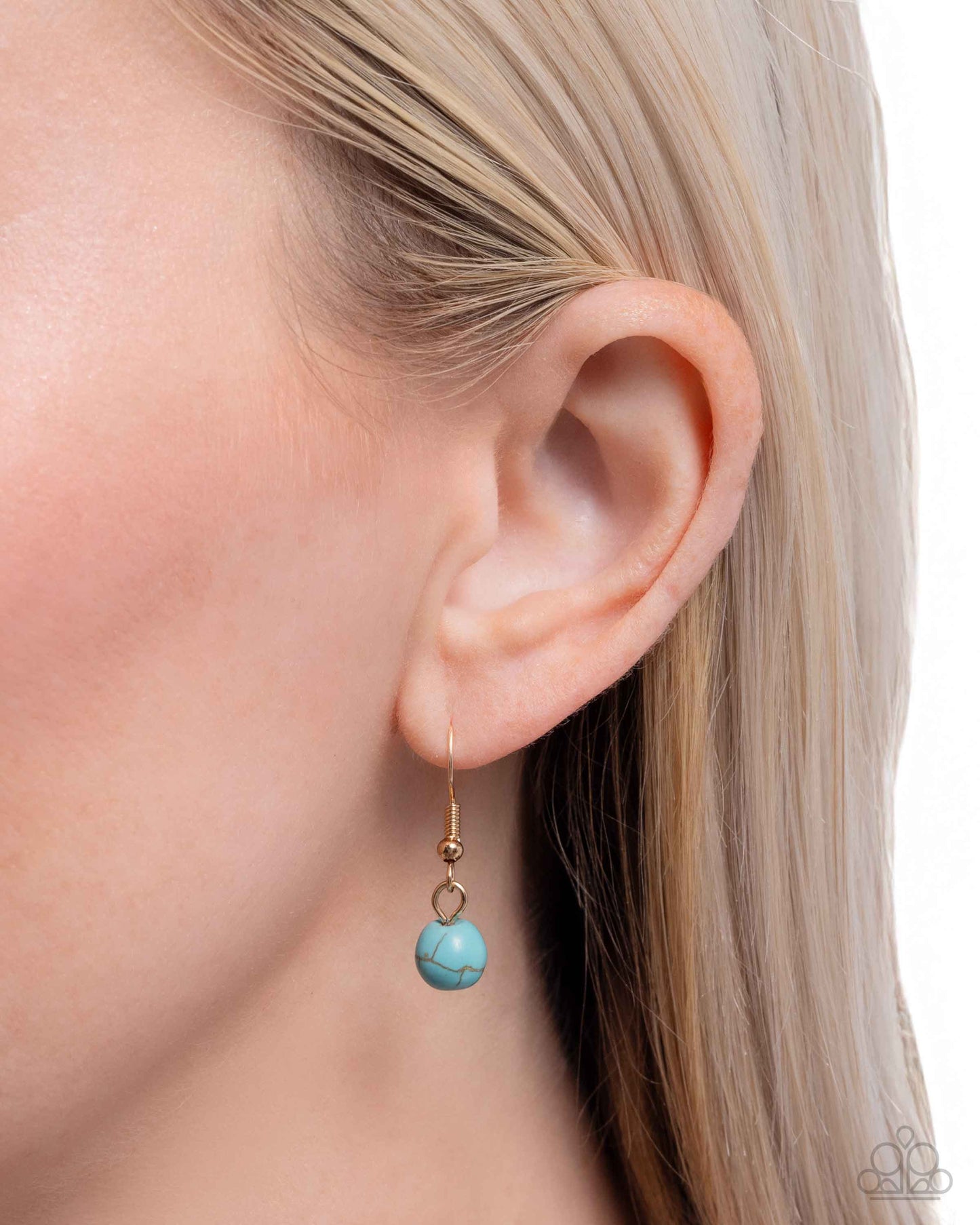 Haute Havoc - Brown & Blue Marbled Stone Gold Necklace - Paparazzi Accessories