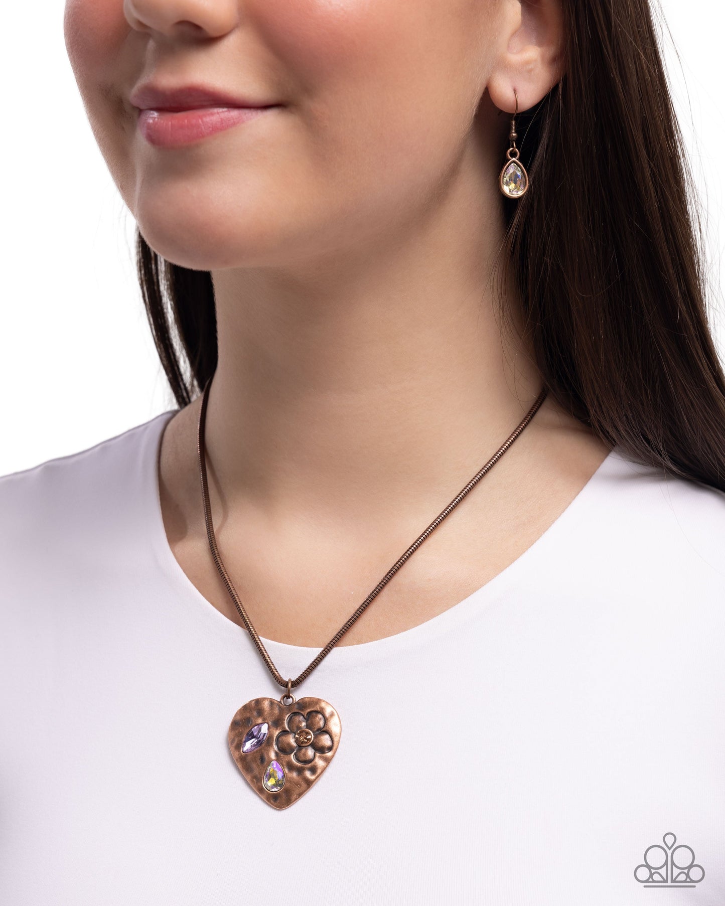 Outgoing Opulence - Copper Heart Pendant Necklace - Paparazzi Accessories