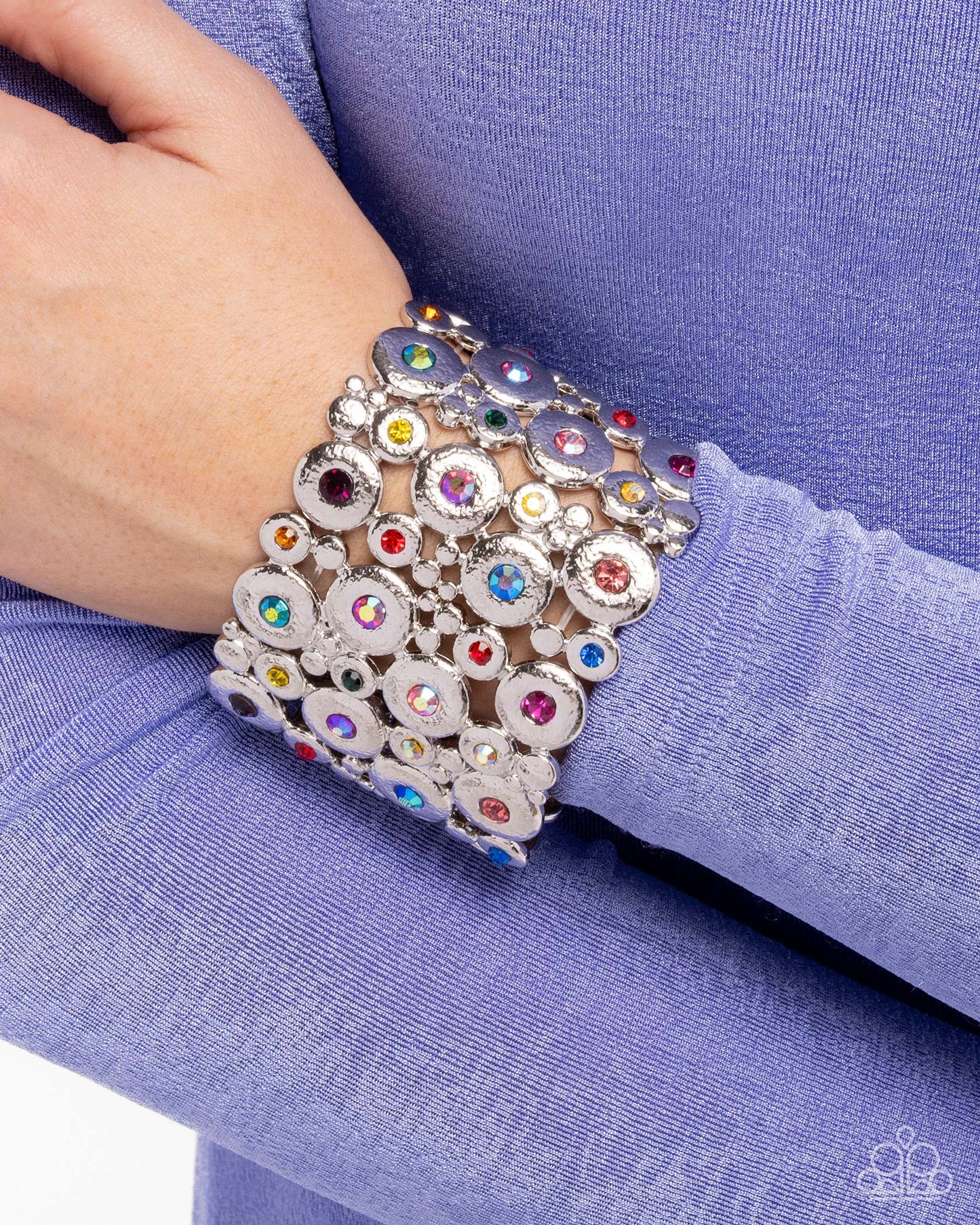Millennial Medley - Multi Rhinestone Stretchy Bracelet - February 2025 Life of the Party Exclusive - Paparazzi Accessories