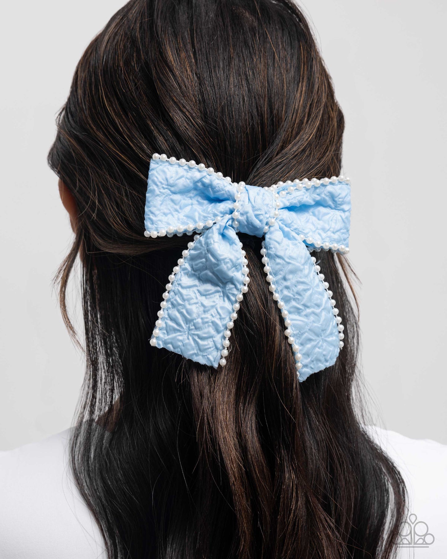 Coquette Charm - Blue Ribbon Bow Hair Clip - Paparazzi Accessories
