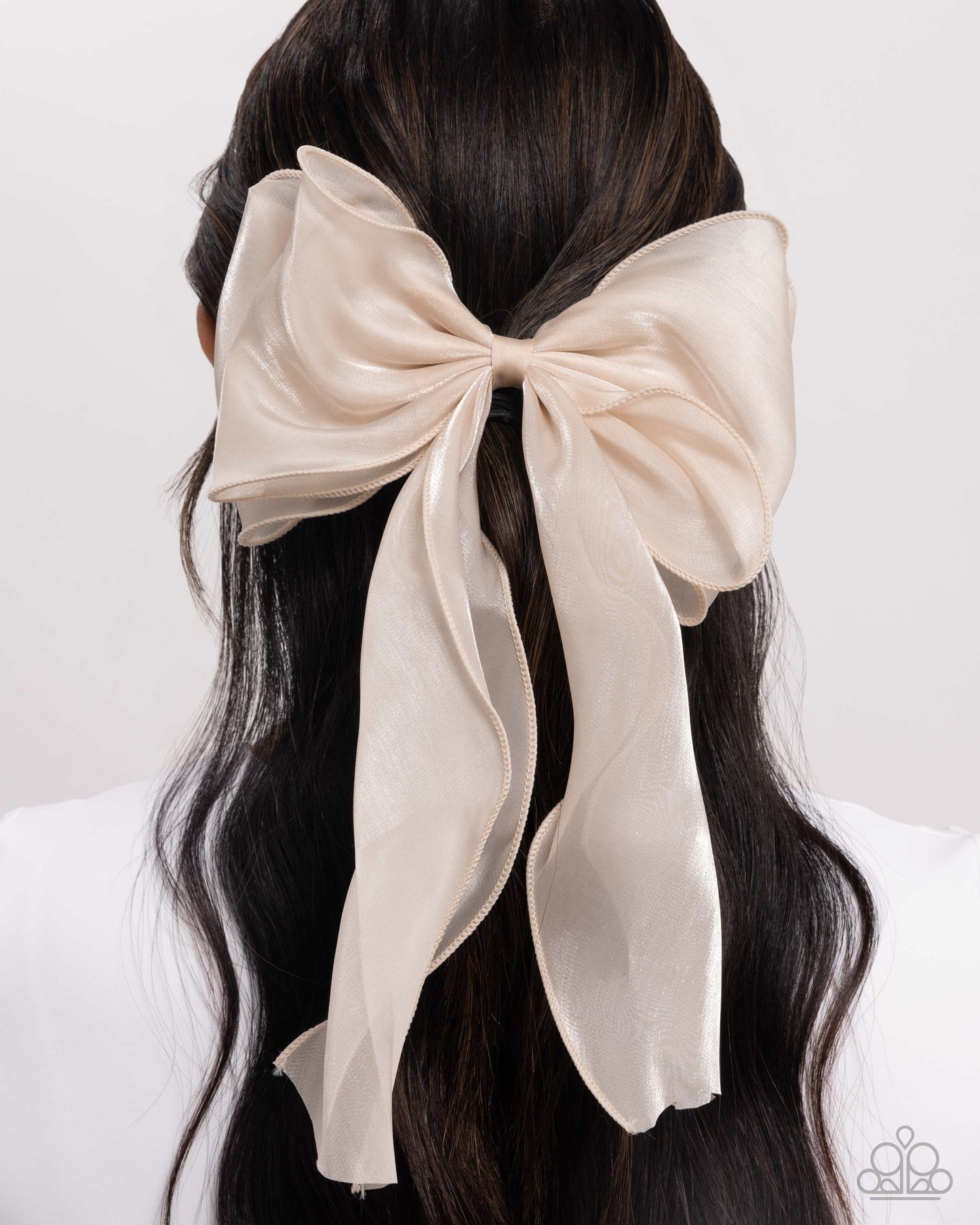 Streamlined Serenade - Brown Sheer Ribbon Bow Hair Clip - Paparazzi Accessories