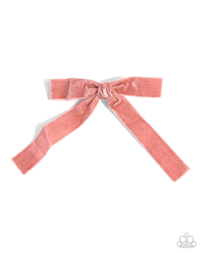 Sophisticated Strategy - Pink Velvet Ribbon Hair Clip - Paparazzi Accessories