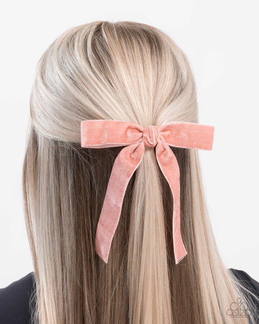 Sophisticated Strategy - Pink Velvet Ribbon Hair Clip - Paparazzi Accessories