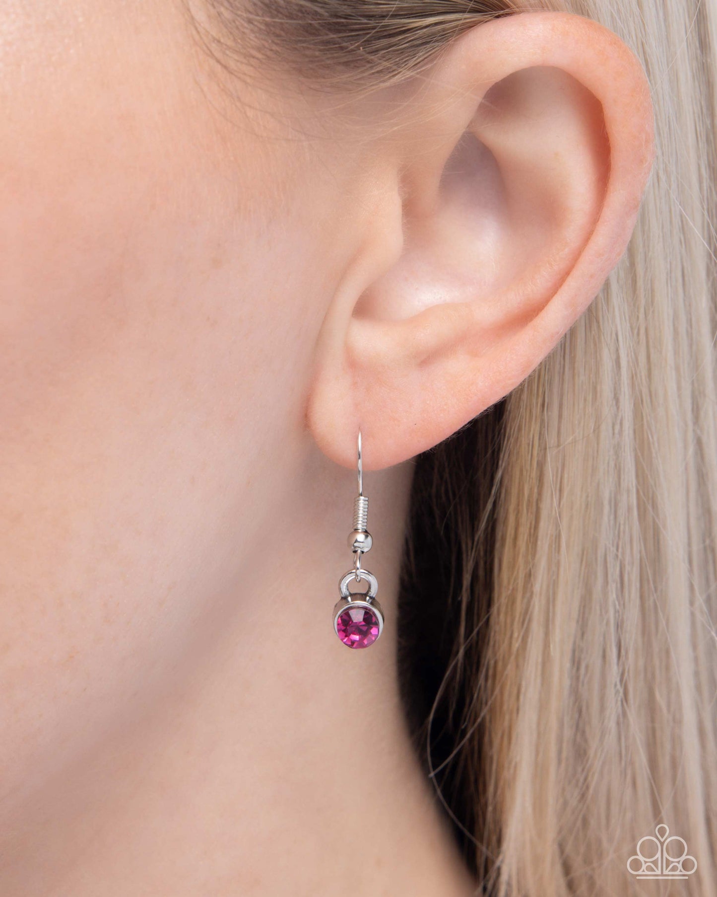 Poodle Pizzazz - Pink Rhinestone Silver Necklace - Paparazzi Accessories