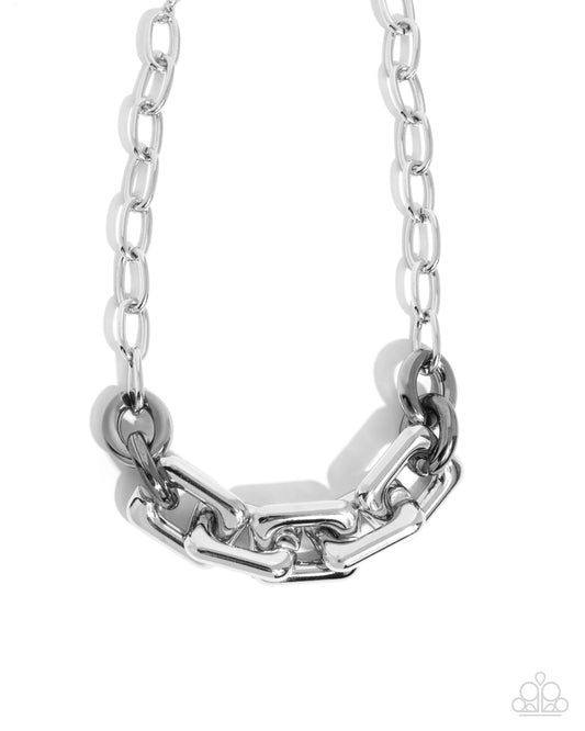 Resolute Radiance - Silver Oversized Link Necklace - Paparazzi Accessories
