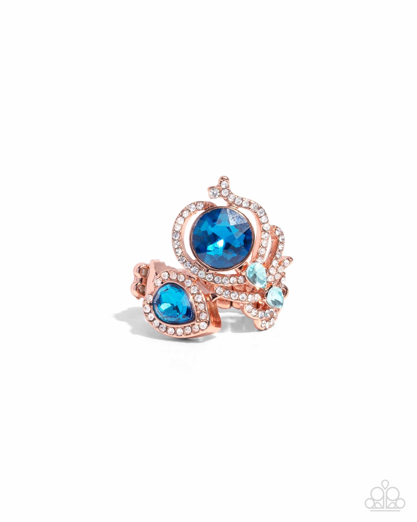 Enigmatic Excess - Copper Blue Gem Ring - Paparazzi Accessories
