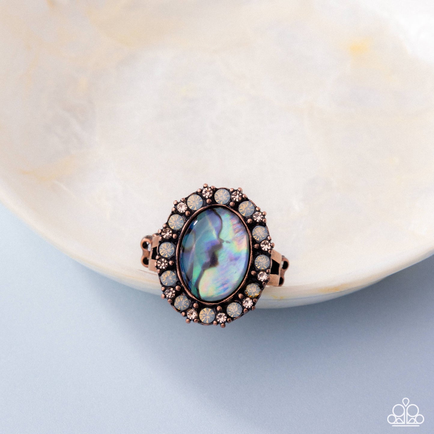 Poised and Perfect - Copper & Abalone Shell Ring - Paparazzi Accessories