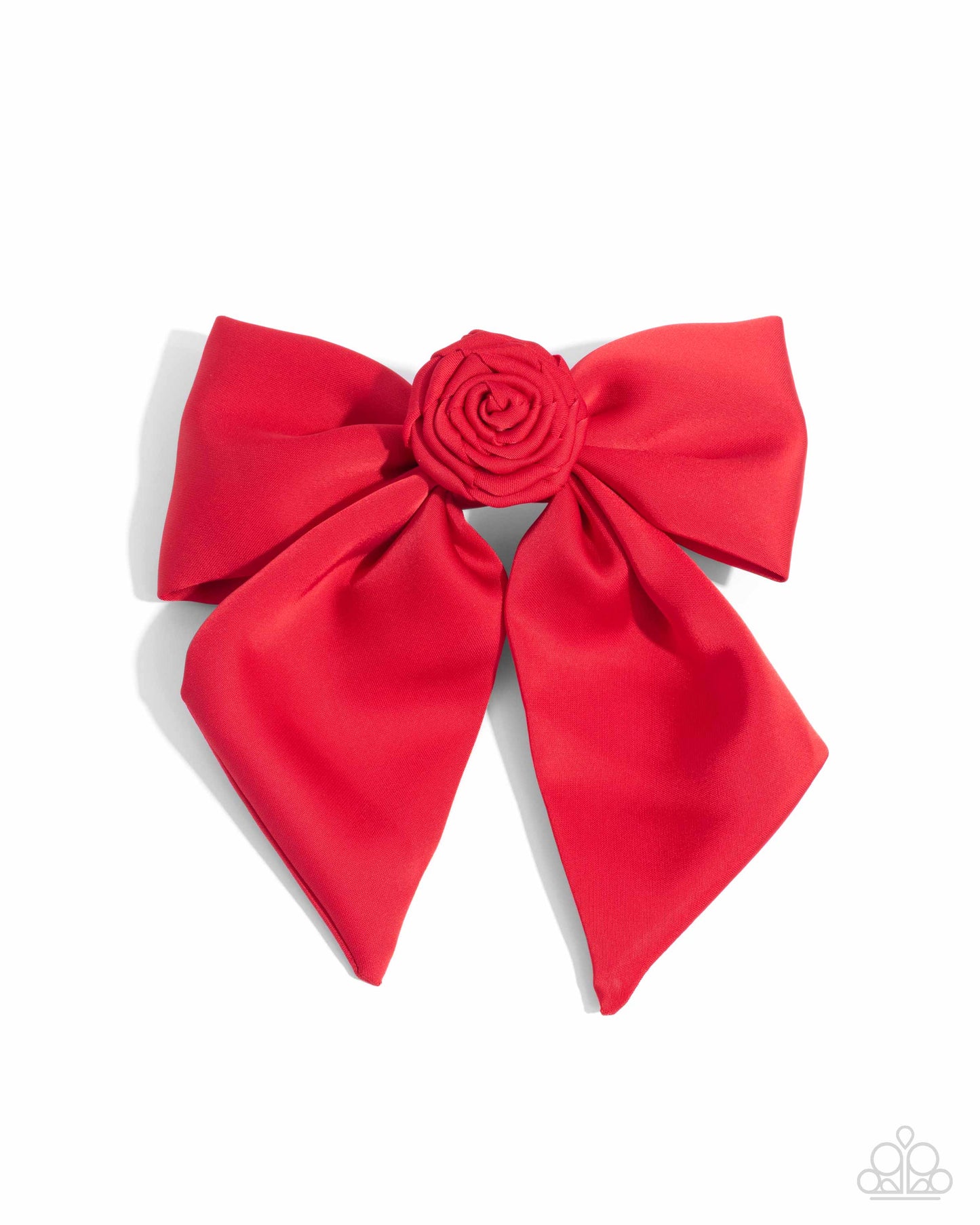 Wistful Wonder - Red Rose Silky Ribbon Bow Hair Clip - Paparazzi Accessories