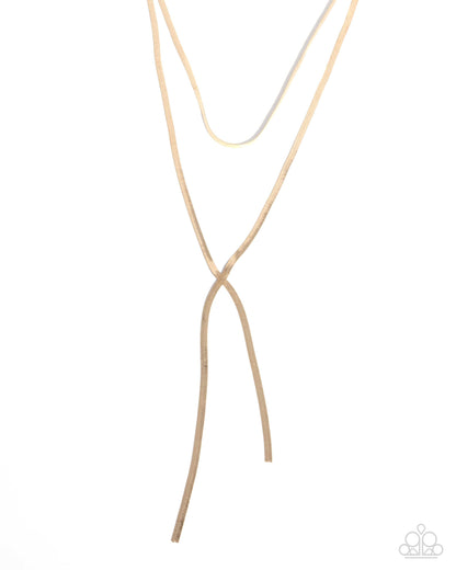 Monochromatic Movement - Gold Snake Chain Necklace - Paparazzi Accessories
