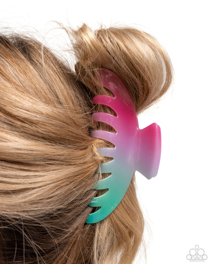 Faded Fantasy - Multi Pink, Purple, Green Acrylic Claw Clip - Paparazzi Accessories