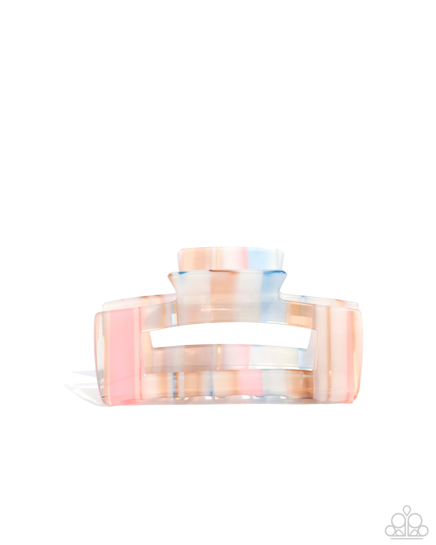Striped Showcase - Multi Neutral Iridescent Acrylic Claw Clip - Paparazzi Accessories