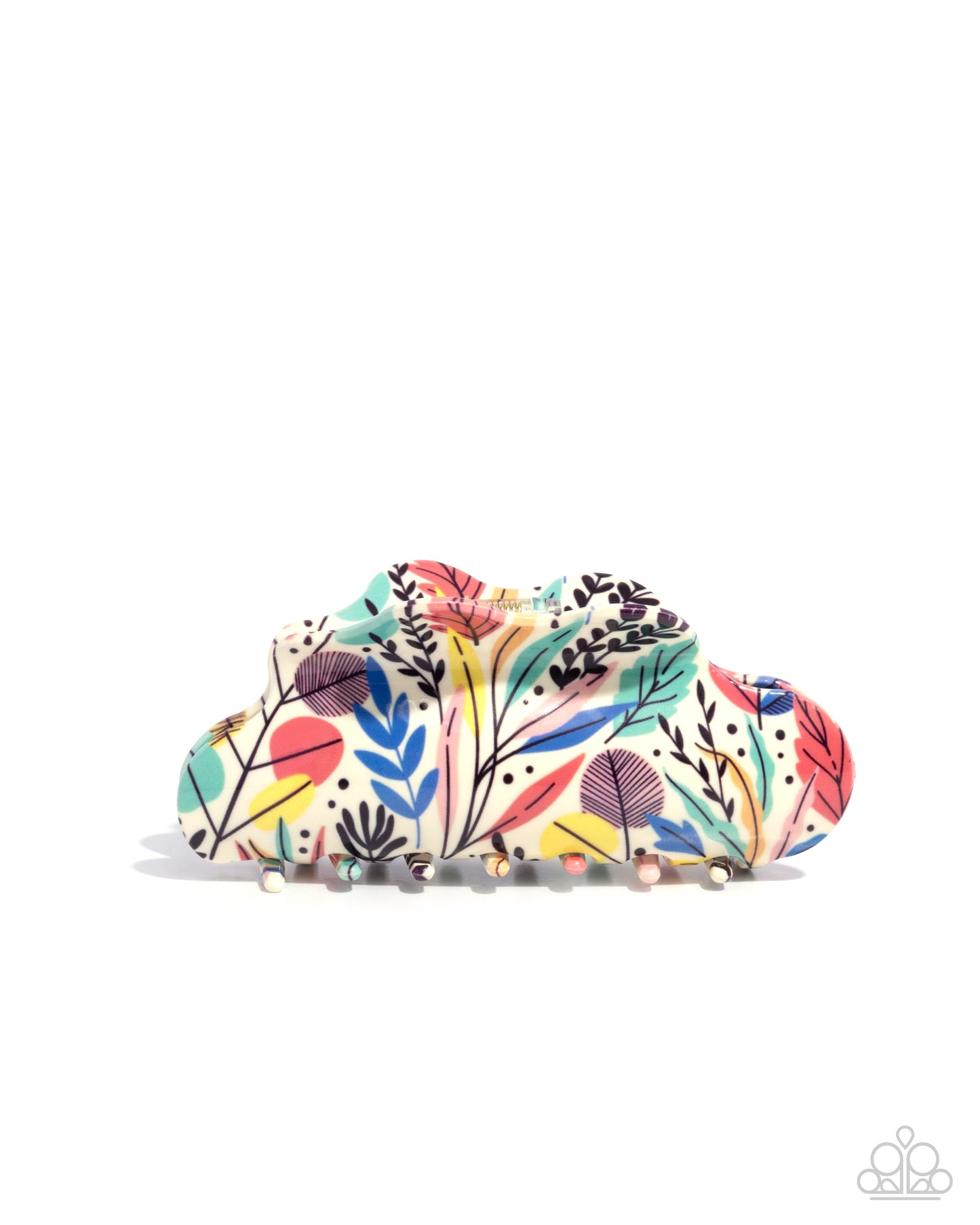 Wavy Wallflower - Multi Floral Wavy Pastel Acrylic Claw Clip - Paparazzi Accessories