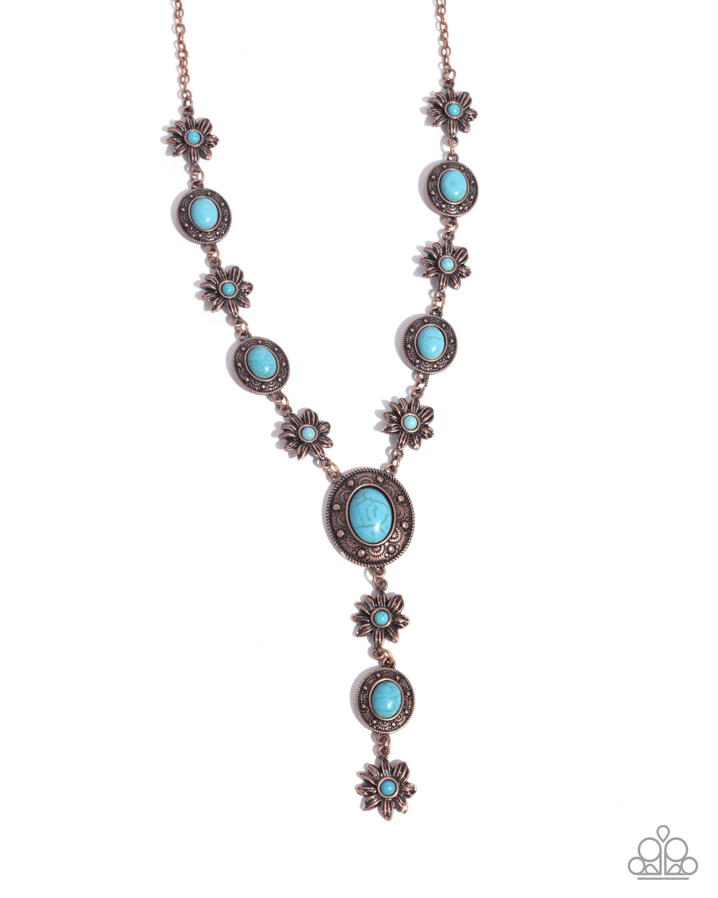 Rustic Rendezvous - Copper & Blue Turquoise Crackle Stone Necklace - Paparazzi Accessories