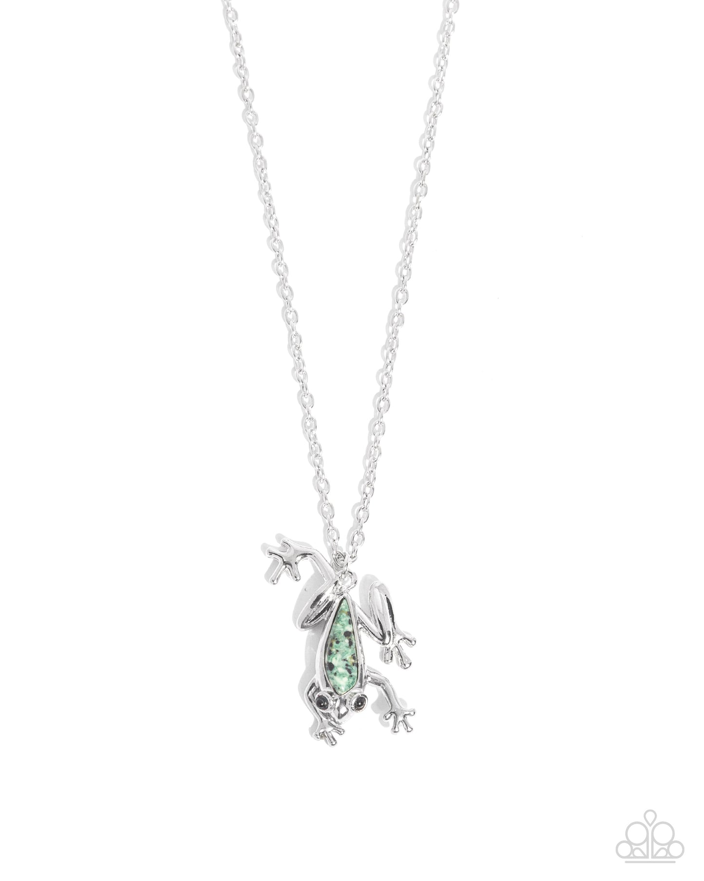 Flashy Tree Frog - Green Stone Necklace - Paparazzi Accessories
