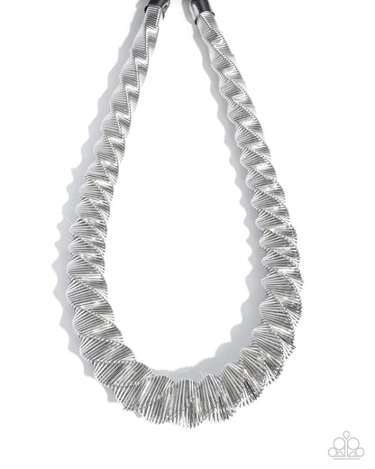 Candescent Coils - Silver Coil Necklace - Paparazzi Accessories