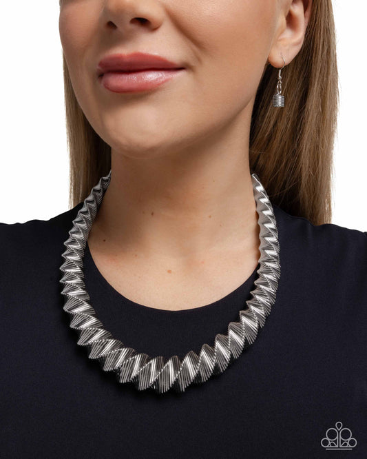 Candescent Coils - Silver Coil Necklace - Paparazzi Accessories
