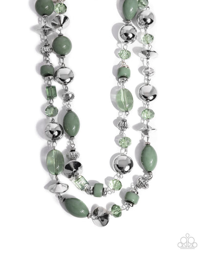 Eye-Catching Earnings - Green Beaded Necklace - Paparazzi Accessories