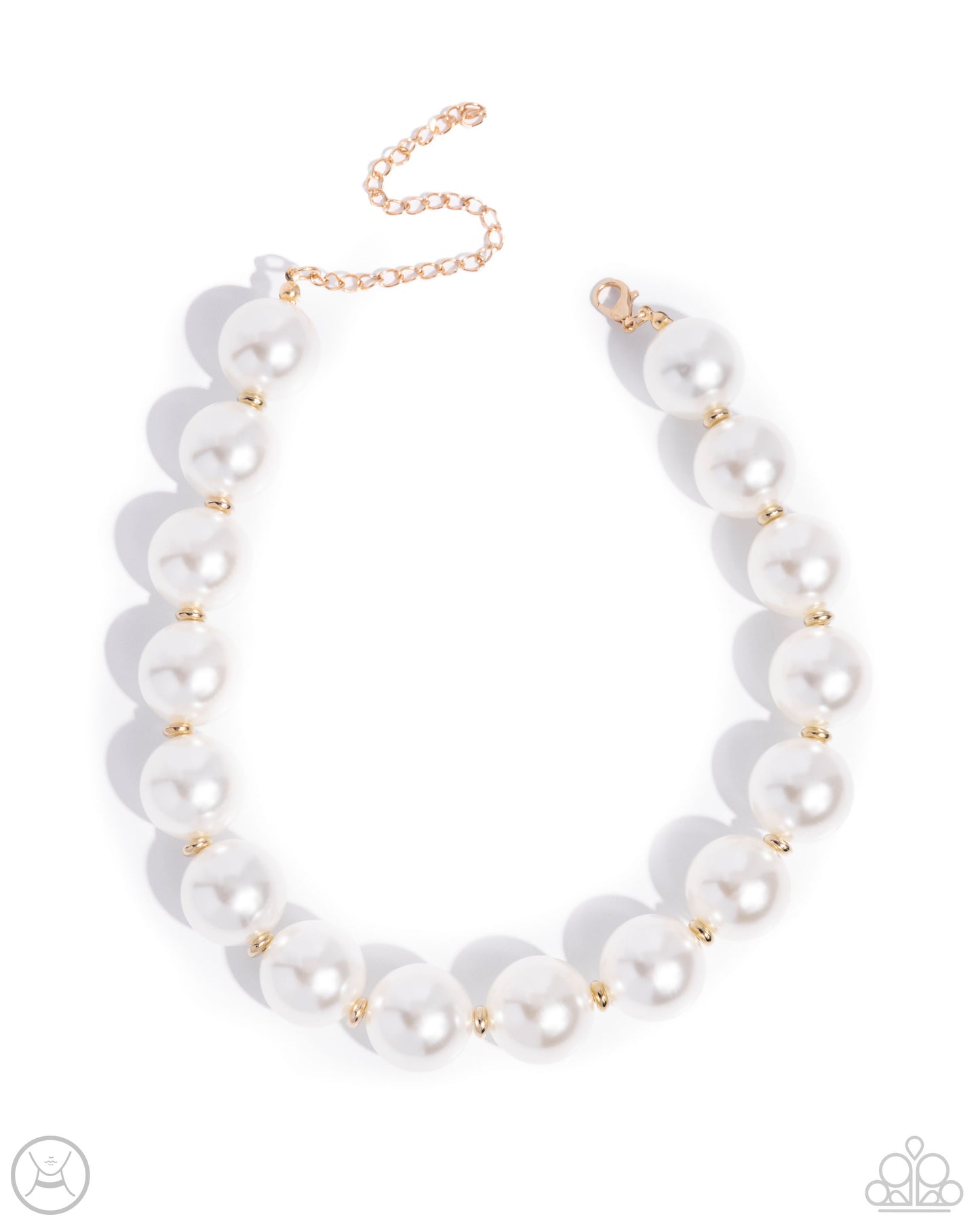 Pronounced Pearls - Gold & White Pearl Choker Necklace - Paparazzi Accessories