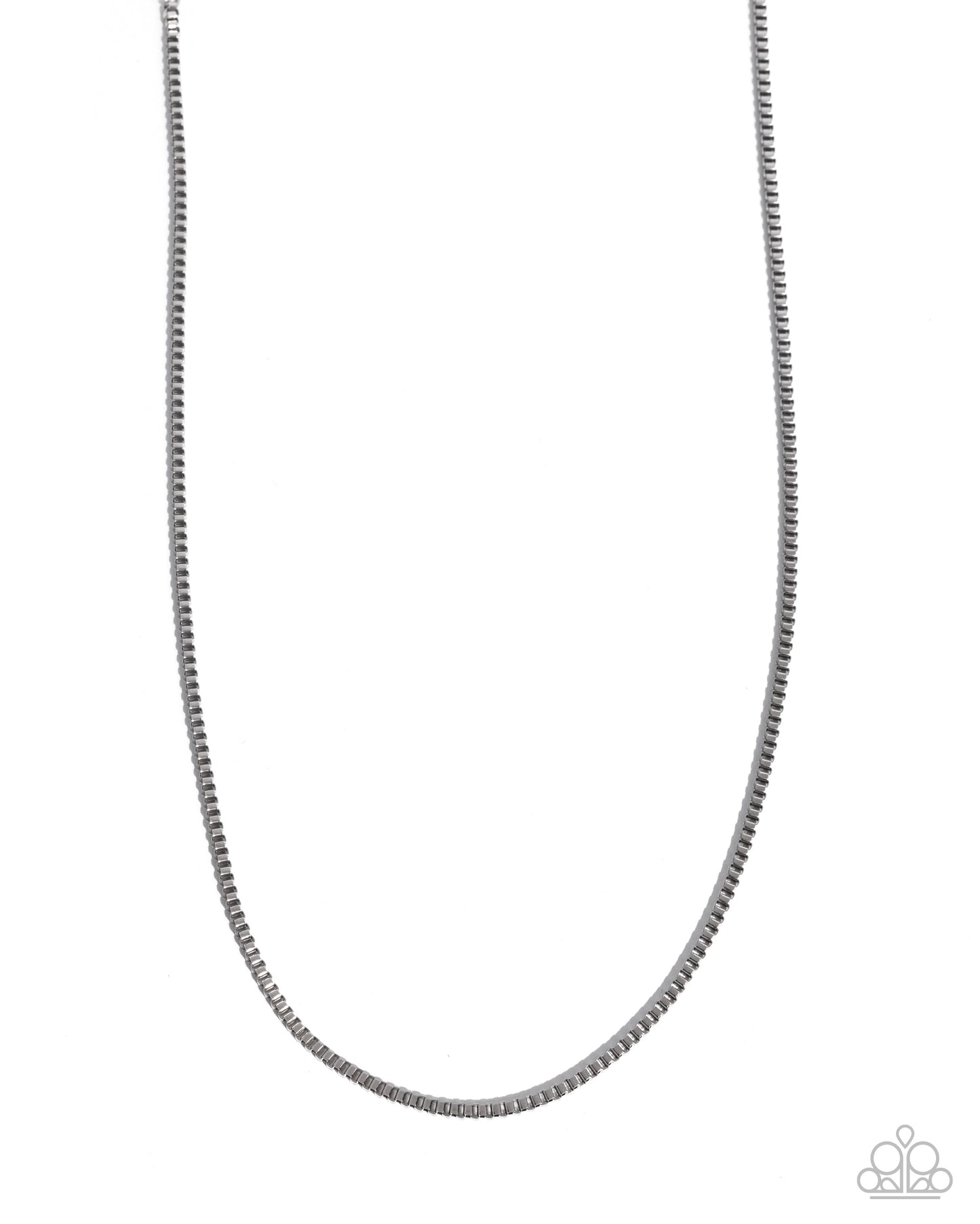 Boxing Beginning - Silver Stainless Steel Urban Box Chain - Paparazzi Accessories
