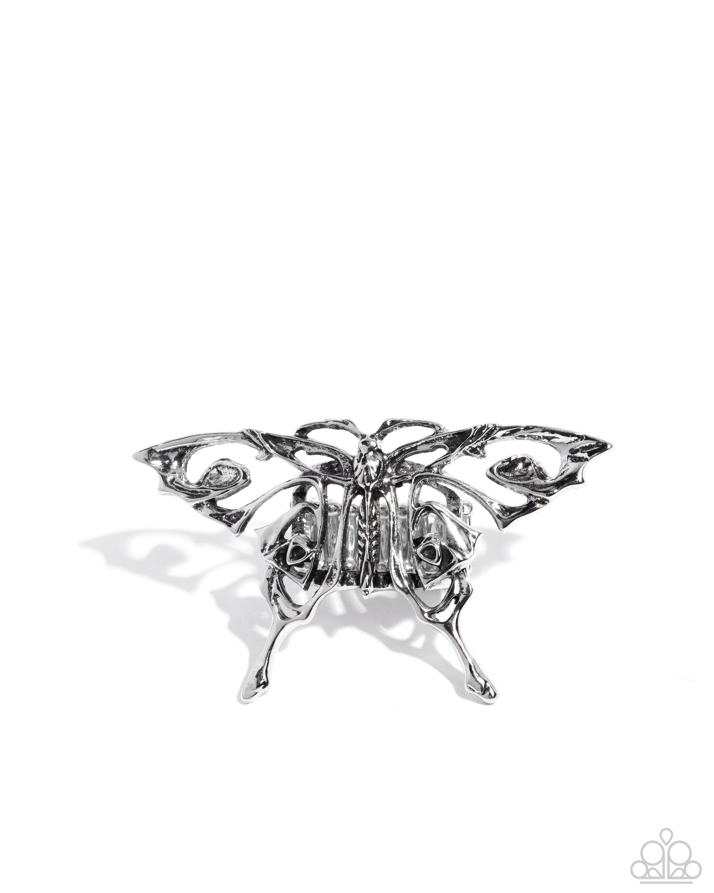Majestic Moth - Silver Moth Ring - Paparazzi Accessories