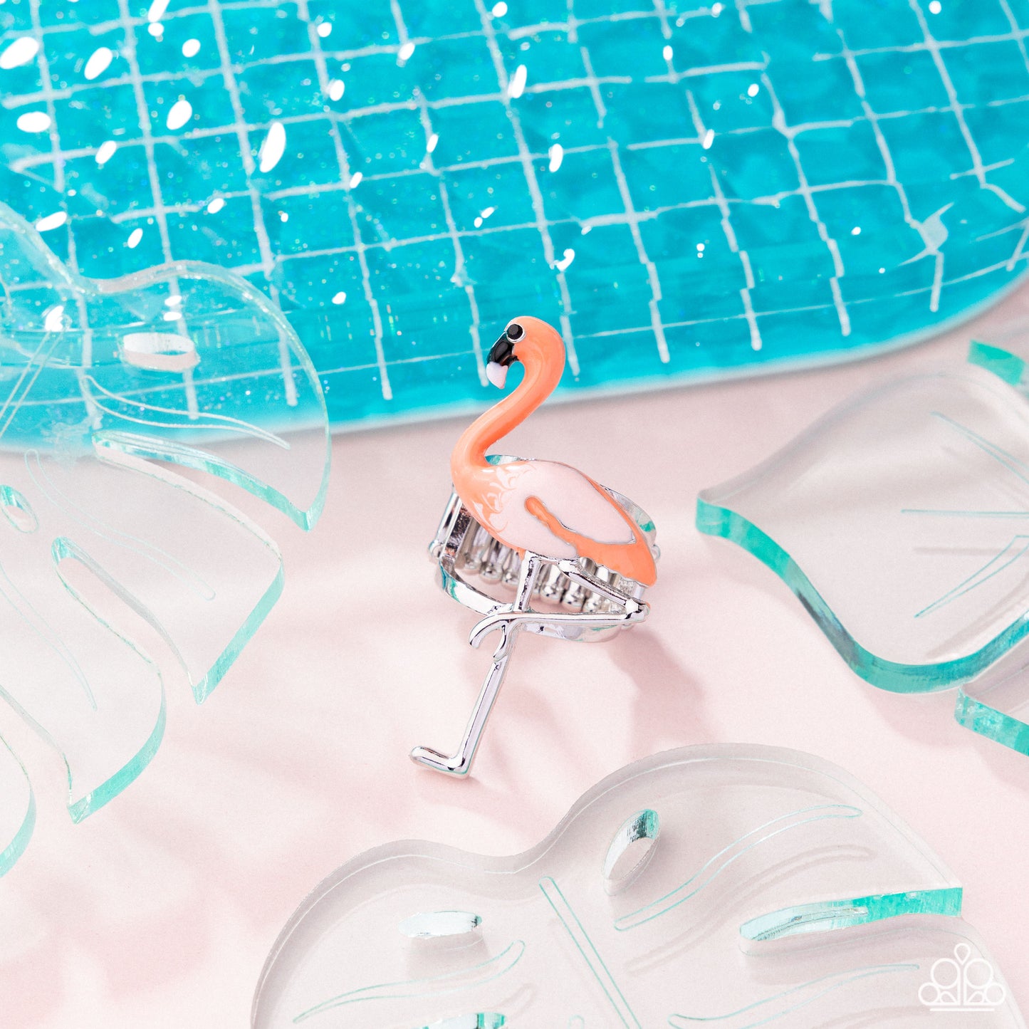 Flamingo Fantasy - Orange Enamel Silver Ring - Paparazzi Accessories