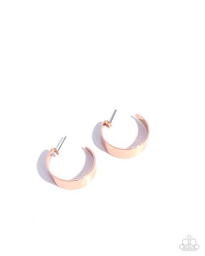 Sleek Secret - Copper Hoop Earrings - Paparazzi Accessories