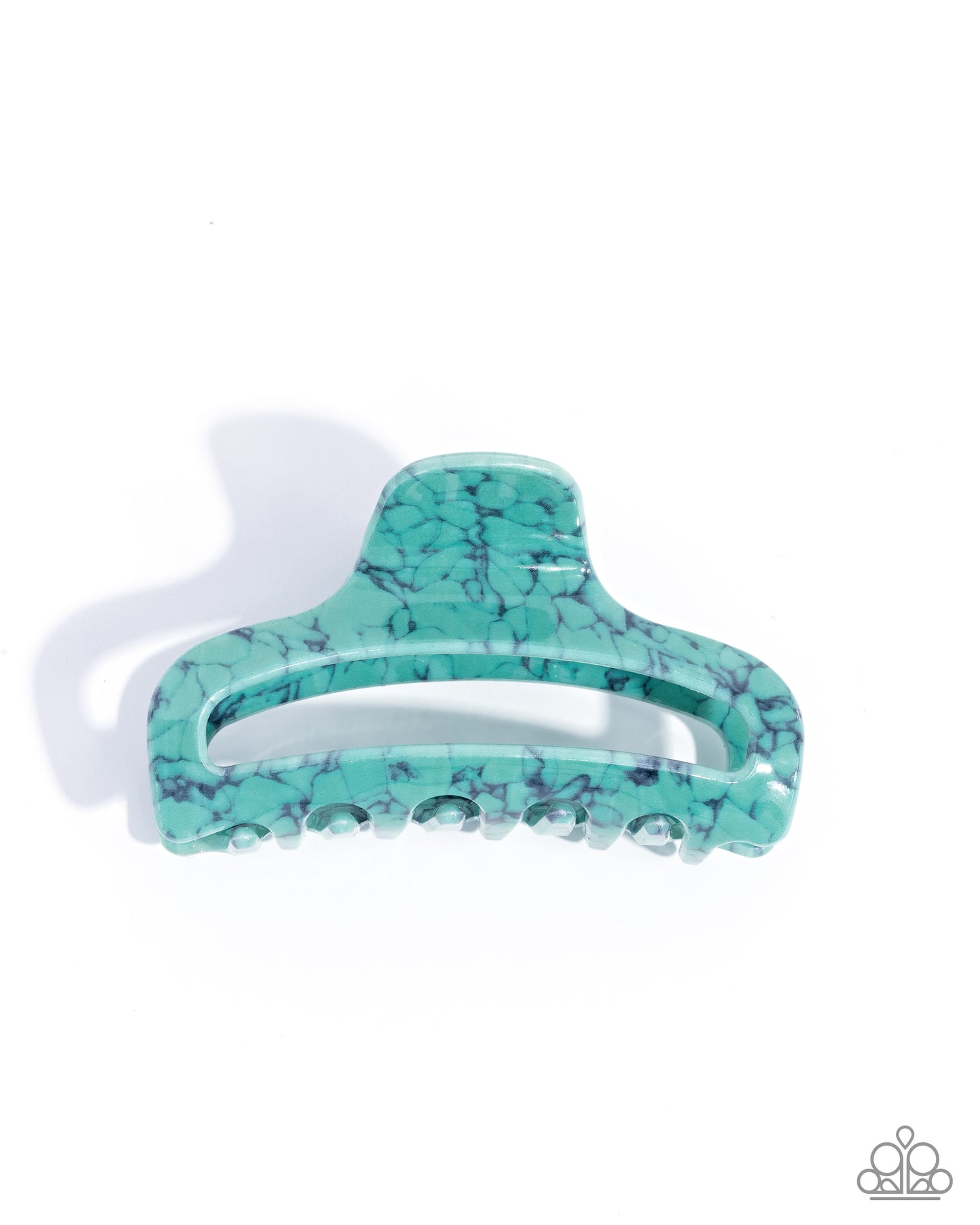 Marbled Model - Blue Turquoise Acrylic Claw Clip - Paparazzi Accessories