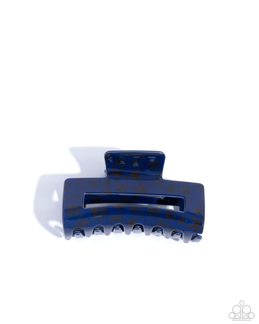 Coastal Clip - Blue Acrylic Claw Clip - Paparazzi Accessories