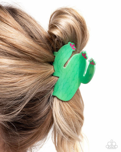Cactus Clip - Green Acrylic Claw Clip + One Mystery Piece - Paparazzi Accessories