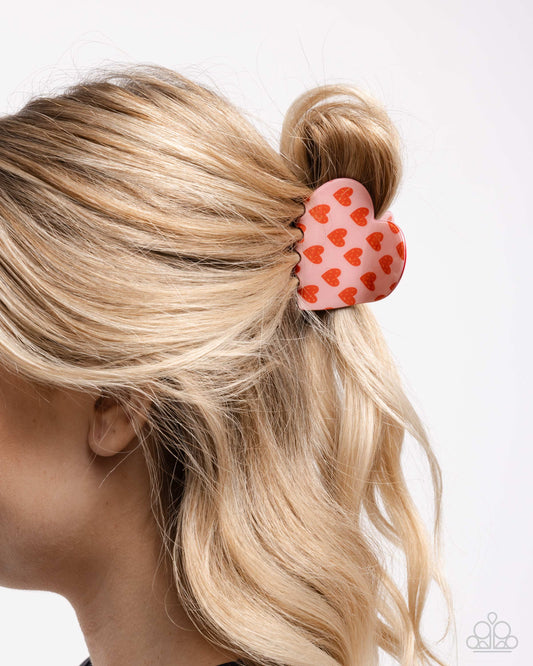 Courting Clip - Red Heart Claw Hair Clip - Paparazzi Accessories