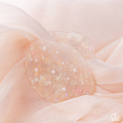 Coastal Campaign - Multi Iridescent Acrylic Seashell Claw Clip - Paparazzi Accessories