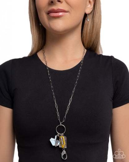 Back to School - Multi Enamel Academic-inspired Charms Silver Lanyard Necklace - Paparazzi Accessories