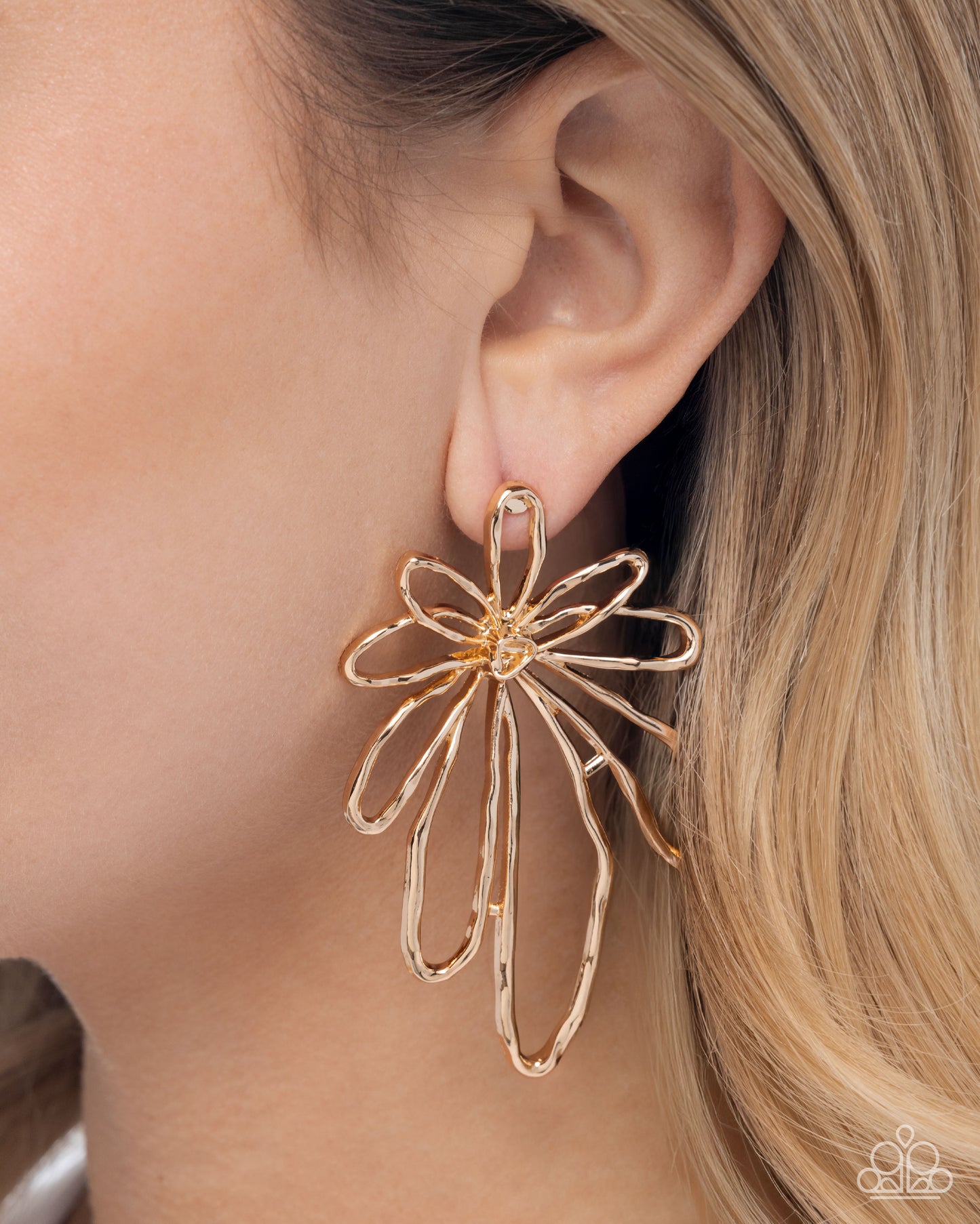 Growing Garden - Gold Flower Post Earrings - Paparazzi Accessories