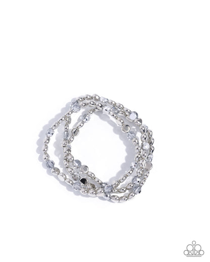 Instant Shimmer - Silver Stretchy Bracelets - Paparazzi Accessories