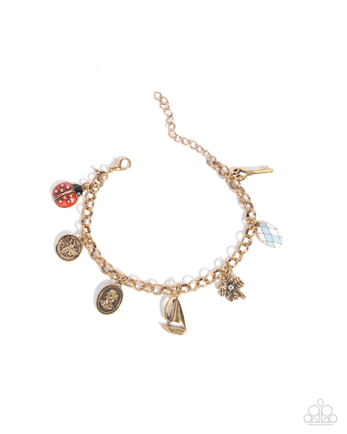 Sailing Through Life - Gold Charm Clasp Bracelet - Paparazzi Accessories