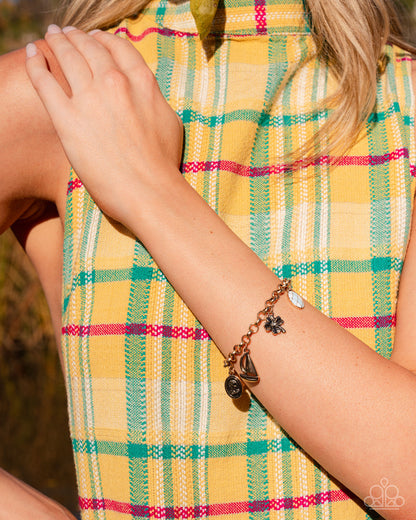 Sailing Through Life - Gold Charm Clasp Bracelet - Paparazzi Accessories